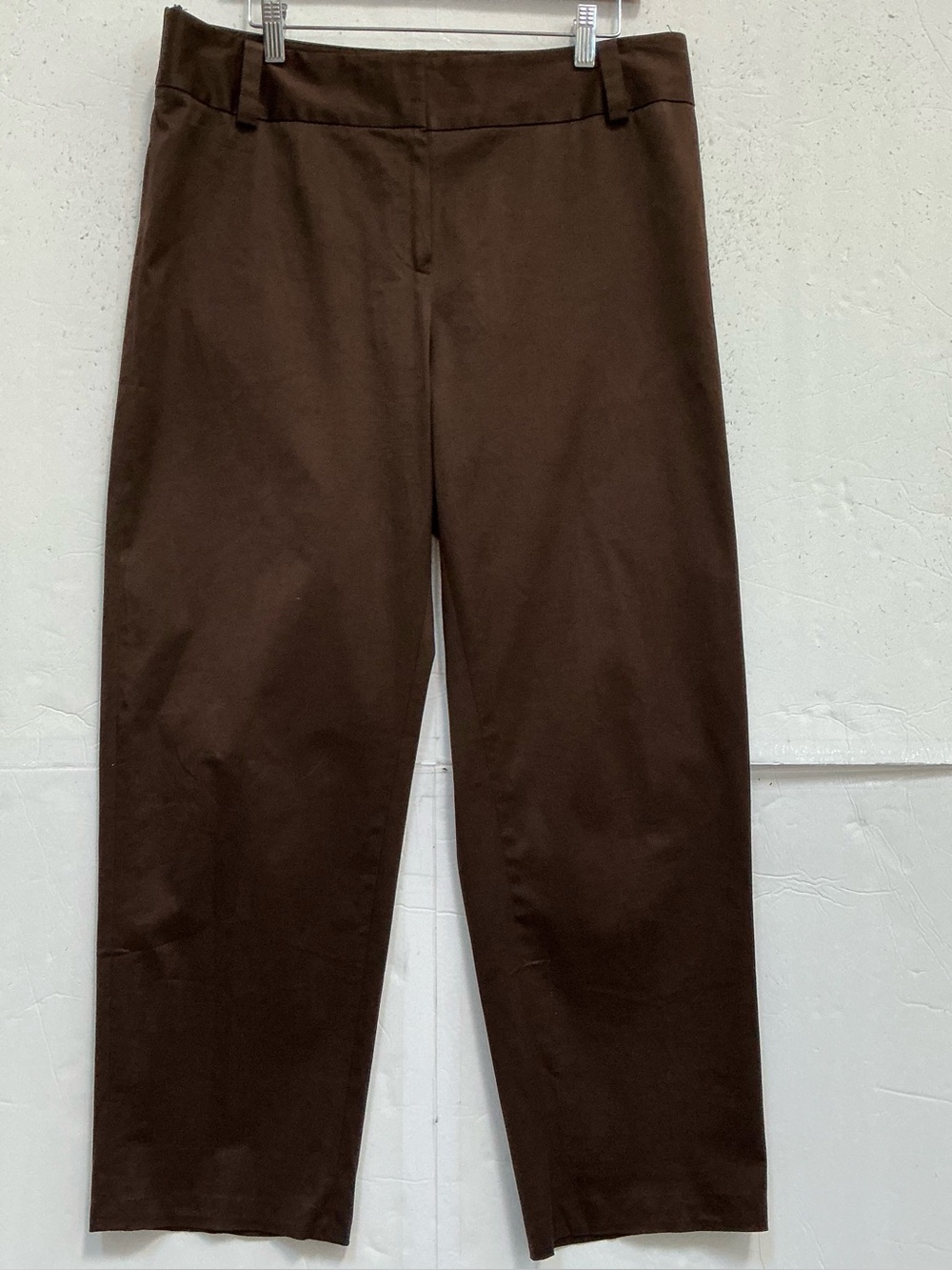 Anne Klein Dark Chocolate Brown Straight-Leg Pants sz 14
